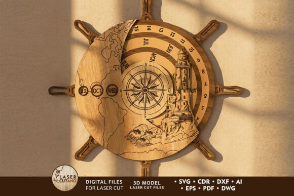 Download Perpetual Calendar - Ship Wheel - Wheel Collection