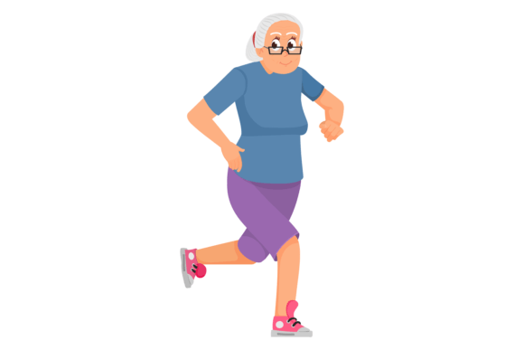 Download Female Senior Workout. Jogging Old Woman - Workout Collection