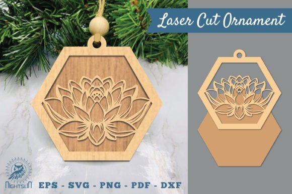 Download Lotus Flower Laser Cut Ornament SVG - Ornament Collection