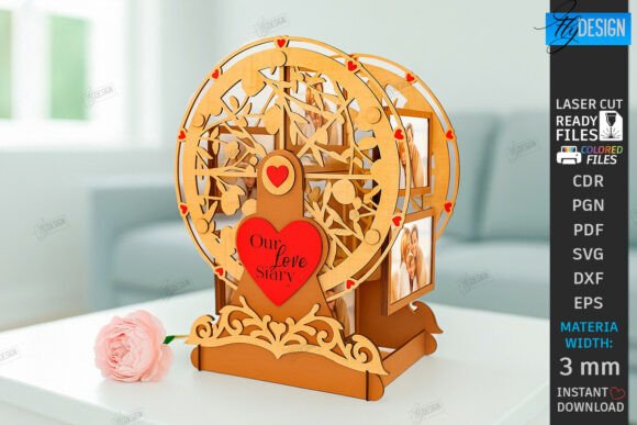 Download Ferris Wheel Photo Frame Laser Cut| Love - Wheel Collection