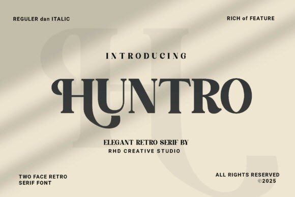 Download Huntro - Elegant Retro Serif - Premium Bundle