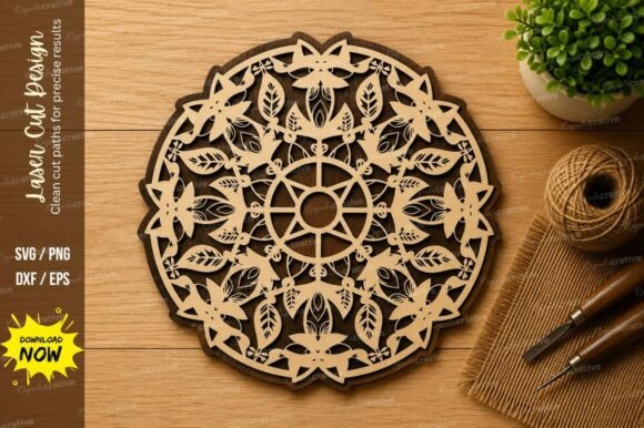 Download Mandala Floral Wheel Laser Cut SVG - Wheel Collection
