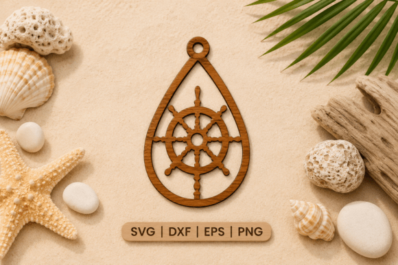 Download Nautical Wheel Teardrop SVG - Premium Resources