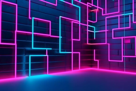 Download Colorful Neon Triangle Mosaic Background - Triangle Collection