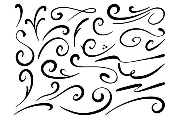 Download Ornamental Swirl Flourish Vector Set Art - Ornament Collection